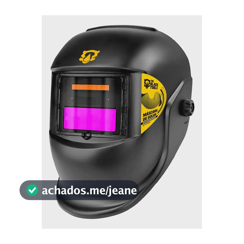 Capacete De Solda Profissional Escurecimento Auto Din11 Preto Liso