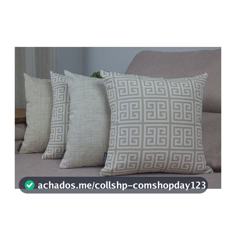 Kit 4 Capas Almofada Jacquard Full Labirinto + Riscos Bege