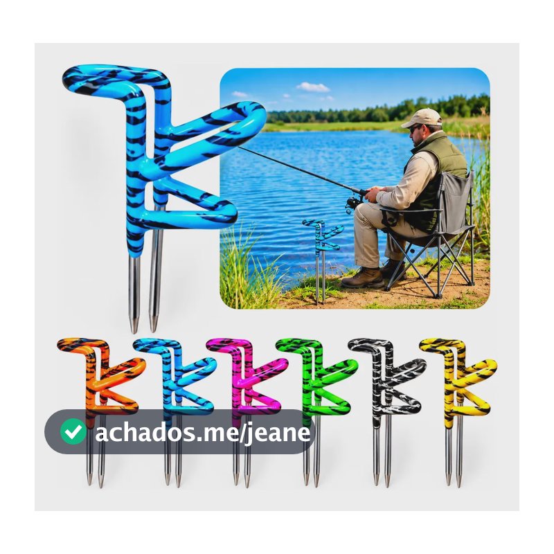 Suporte Armador De Vara Emborrachado Para Pesca Reforçado Azul-celeste