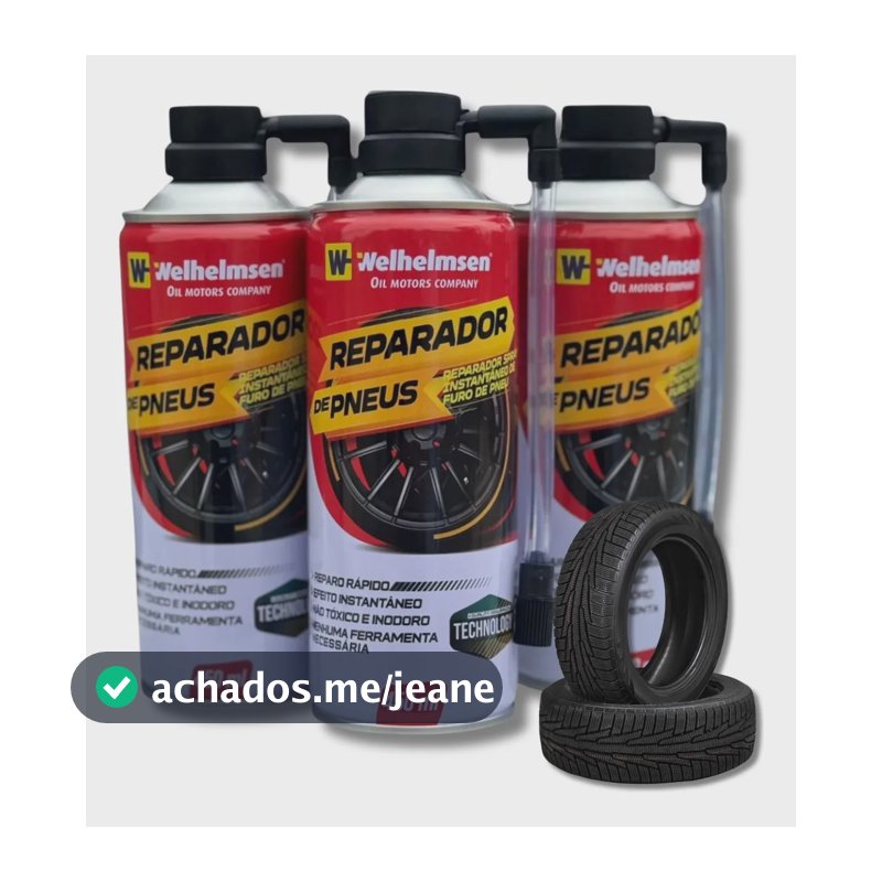 Reparador Pneu Furado Welhelmsen Moto Carro 3 Unid 450 Ml