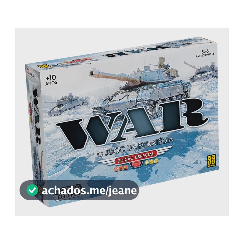 Jogo De Tabuleiro War 3 a 6 Jogadores Edição Especial +10 Grow