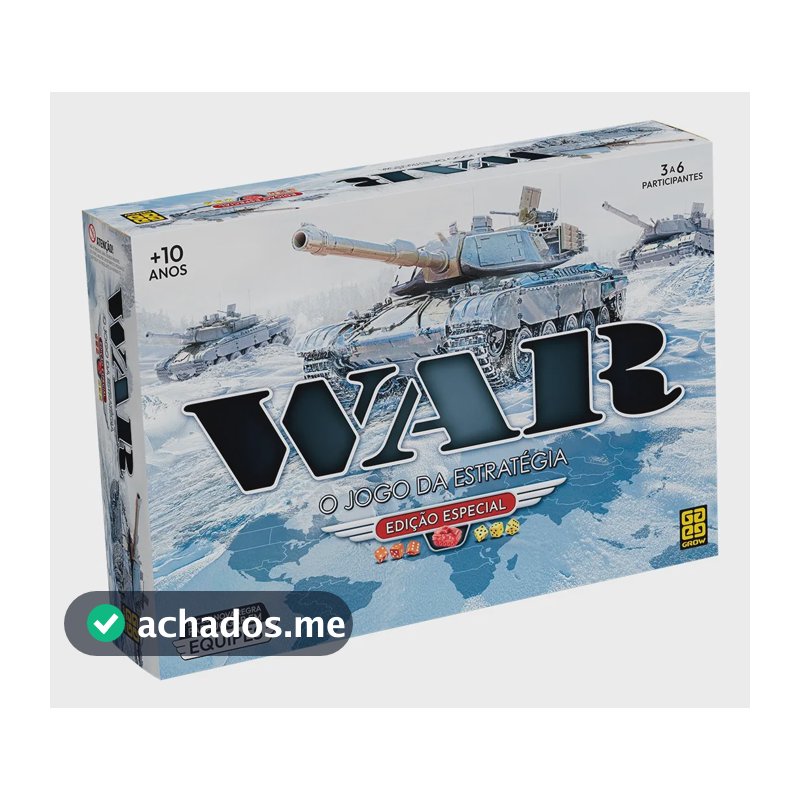 Jogo De Tabuleiro War 3 a 6 Jogadores Edição Especial +10 Grow