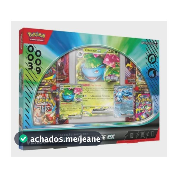 Cartas Pokémon Jogo TCG Coleção Premium Venusaur e Blastoise ex 51 Cards Copag