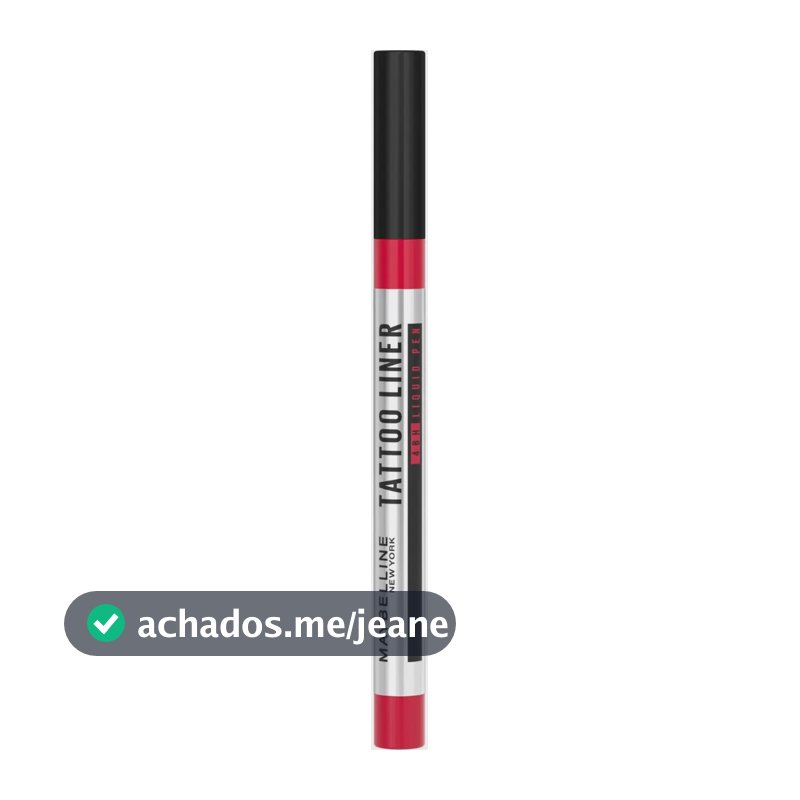 Caneta Delineadora Ponta Flexível Alta Precisão Longa Duração 48h À Prova D'água Não Borra Acabamento Fosco Profissional Preto Tattoo Liner Maybelline Ny 1g