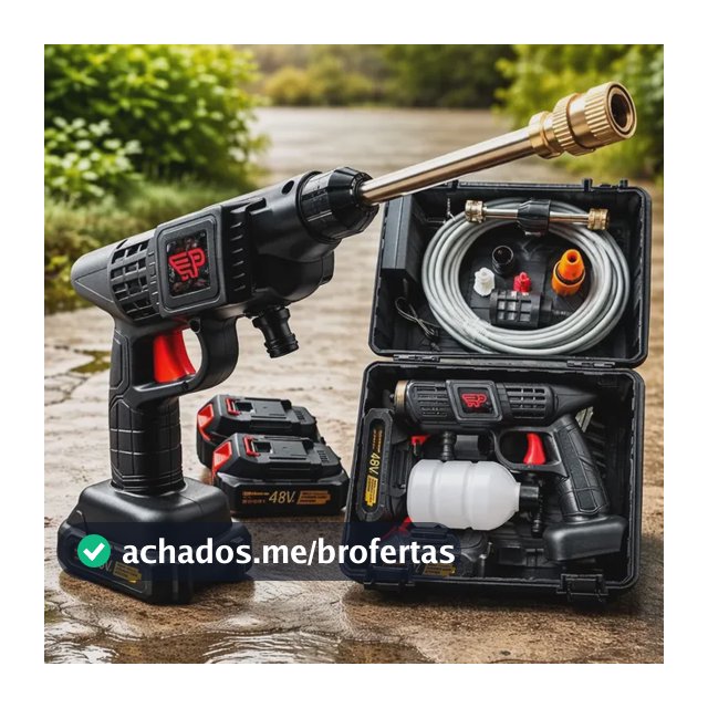 Pistola Lavadora De Alta Pressão C/ 2 Baterias Recarregavel Preto 127/220v 50hz