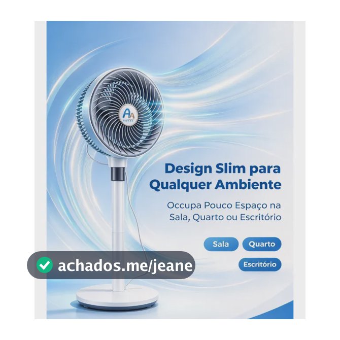 Ventilador Turbo 100w Potente 5 Pás Silencioso 2 Em 1 Coluna 27 Cm Branco 127v Cinza 5