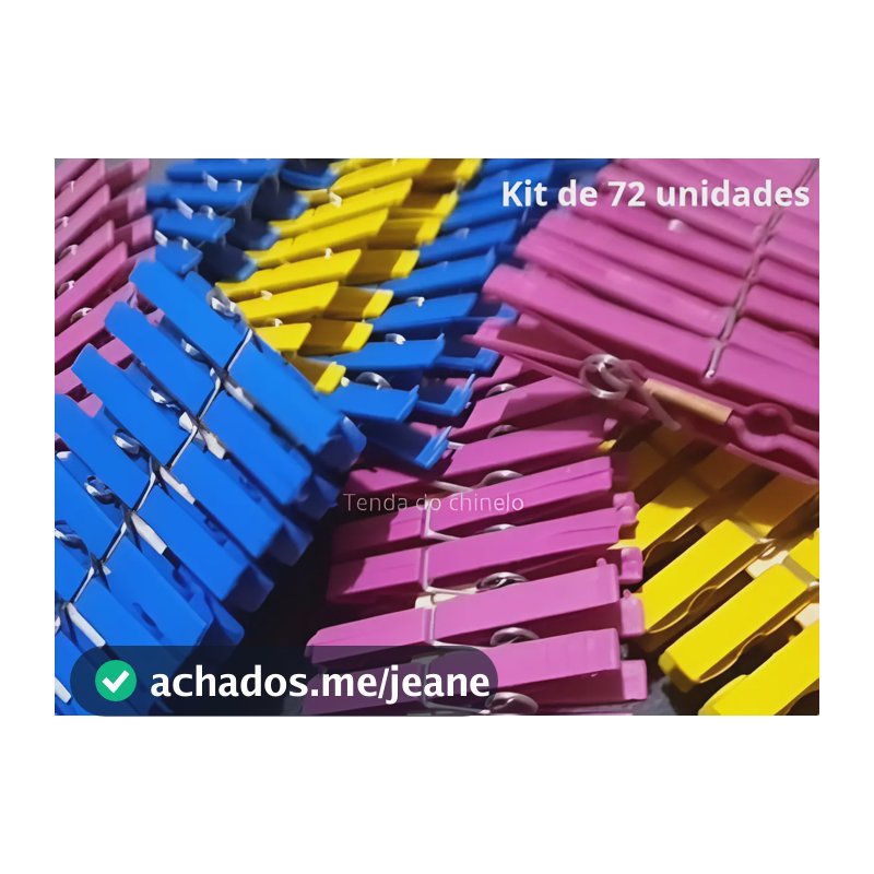 Pregador Prendedor De Roupa Plástico Kit 72 Unidades- Ref-72