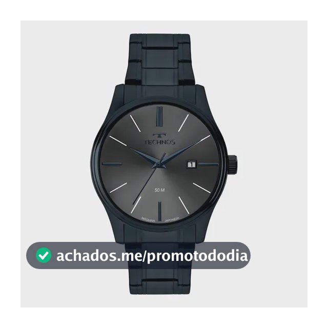 Relógio Technos Masculino Steel Azul - 2115ubt/1f Bisel Cinza