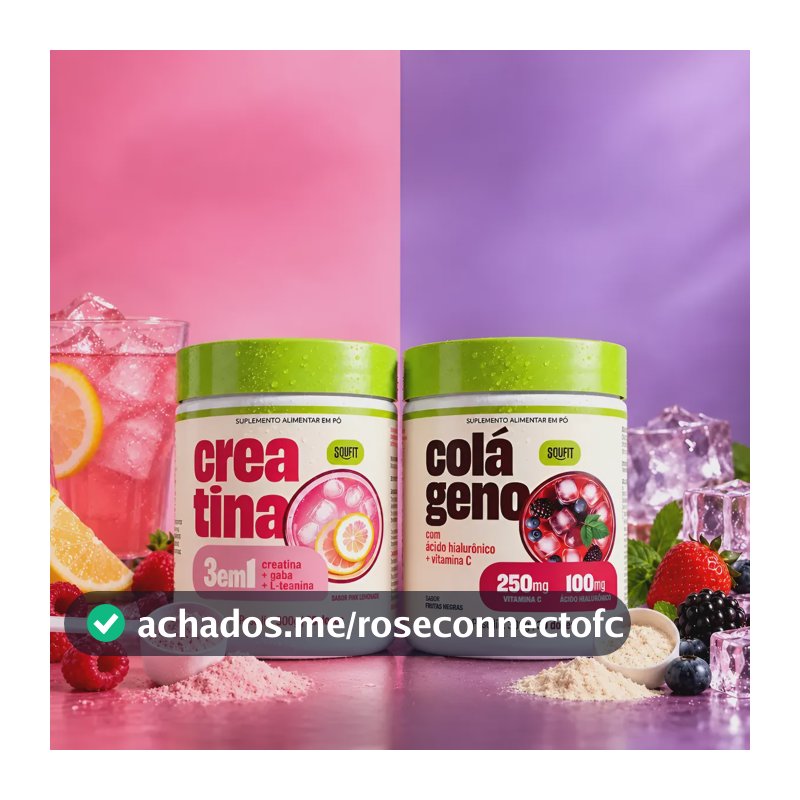 Creatina 300g 3 Em 1 + Colágeno Com Ácido Hialurônico 300g Frutas Negras