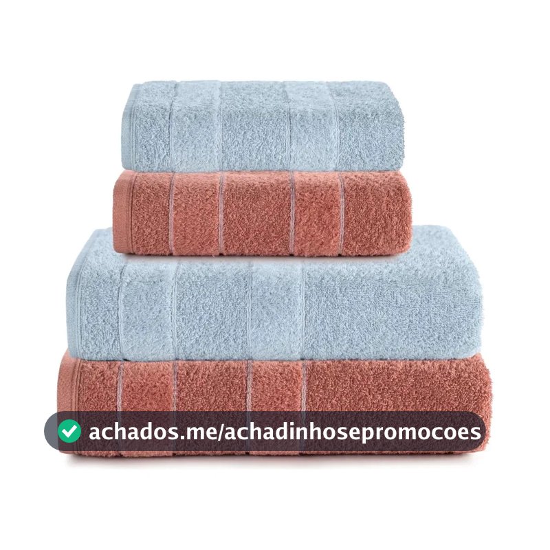 Jogo de Toalhas Banho Velvet 4 Peças Barra Aveludada Toque Macio Alta Absorção Antipiling Altenburg