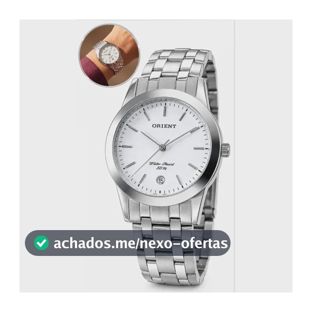Relógio Orient Masculino MBSS1004A Prata Analógico Aço Inoxidável