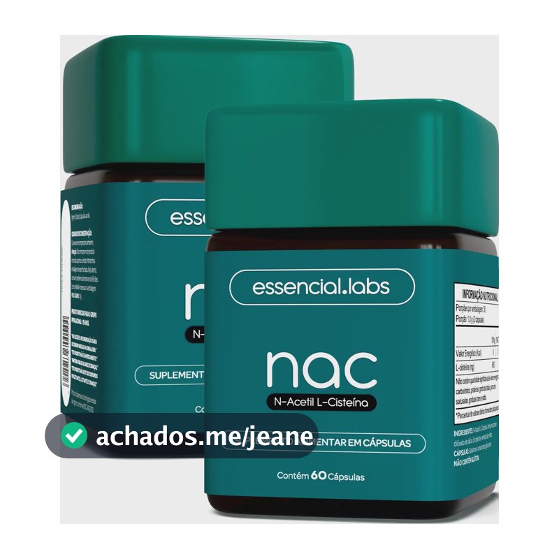 02 POTES do NAC Acetilcisteina 600mg - Máxima Concetranção e Pureza - 120 Cápsulas