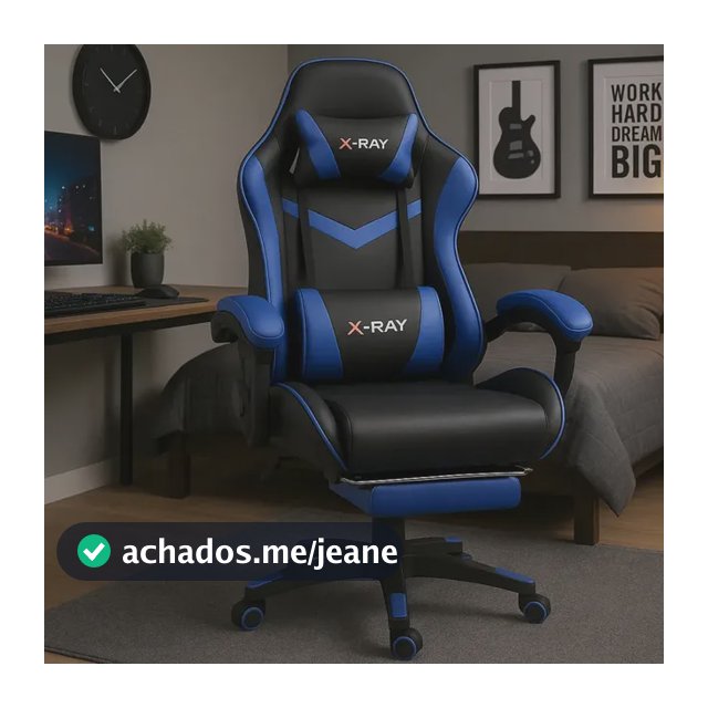 Cadeira Gamer Profissional Reclinável Apoio De Pés Cinza