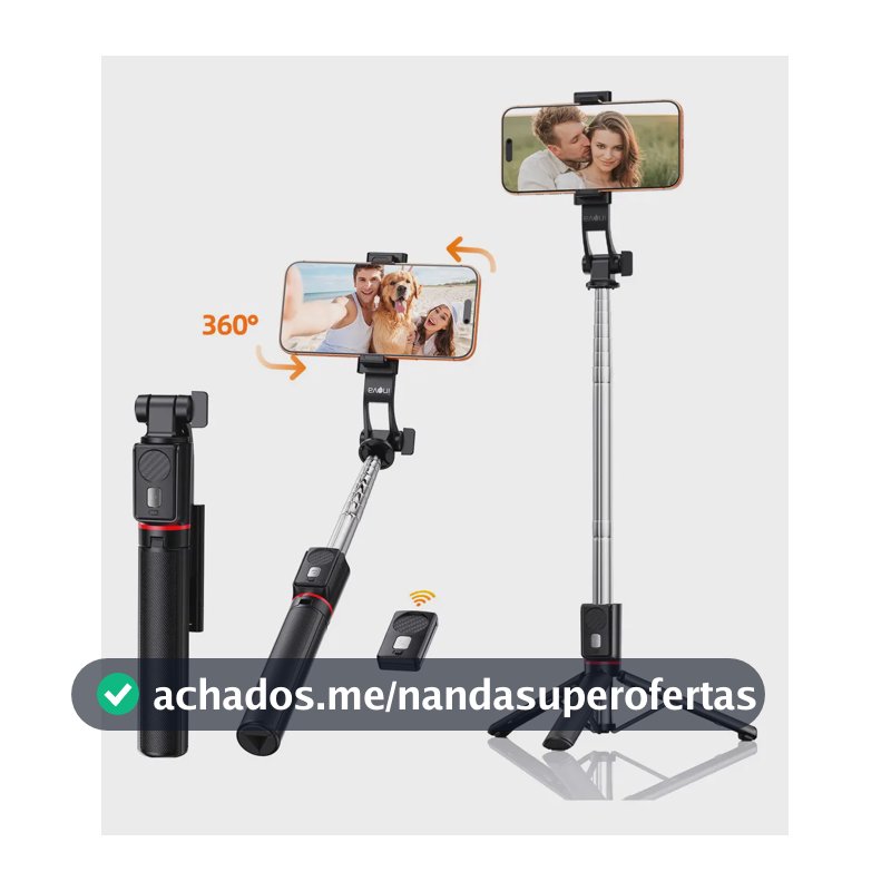 Tripe De Celular E Bastão De Selfie Extensível E Portátil 1.3m 360 ° Rotação Com Controle Remoto Destacável E Suporte Para Celular, Extensível Tripé Selfie Stick, Universal Tripé De Celular Cor Preto
