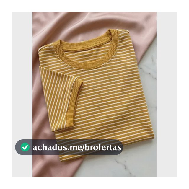Blusa Feminina T-shirt Listrada Básica Social Manga Curta