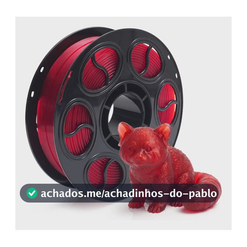 Filamento PLA Silk Premium Translúcido 1kg para Impressão 3D Decoração Vida Buenas Textura de Cristal Cor vermelho