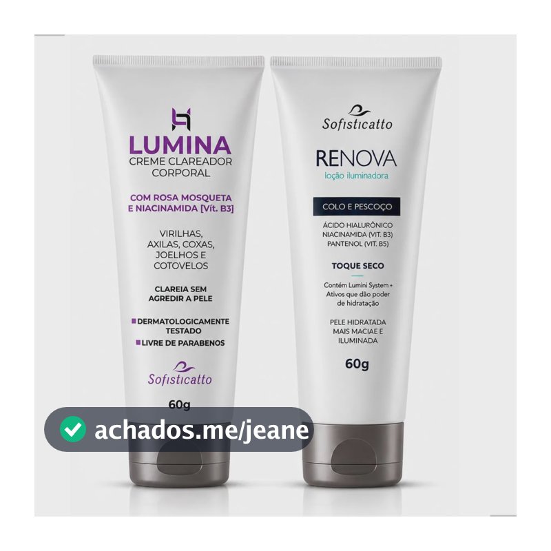 Kit Lumina Clareador Axilas Renova Clareador Colo E Pescoço