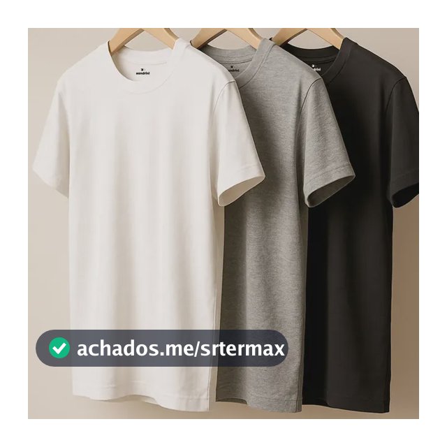 Kit 3 Camisetas Algodão Dia Dia Sandrini Básica Conforto