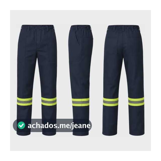 Calça De Brim Uniforme Profissional Com Faixa Refletiva