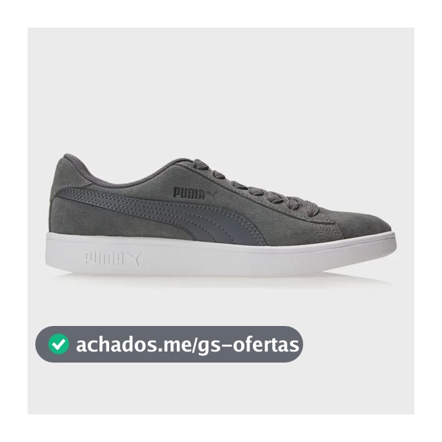 Tênis Masculino E Feminino Smash V2 Bdp Puma Grafite, Preto E Branco Liso 41