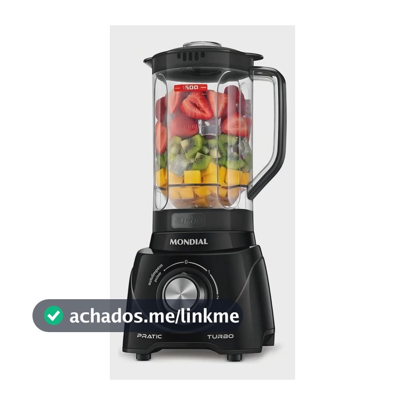 Liquidificador Pratic Turbo, Mondial, 550W - L-98-B