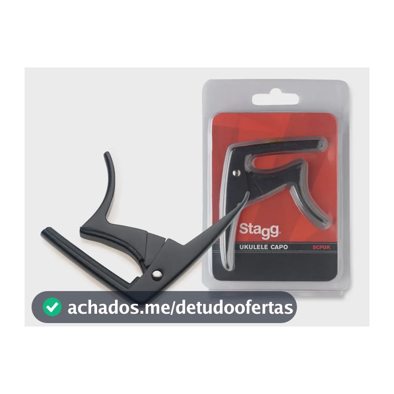 Capotraste Stagg Ukulele Preto Profissional