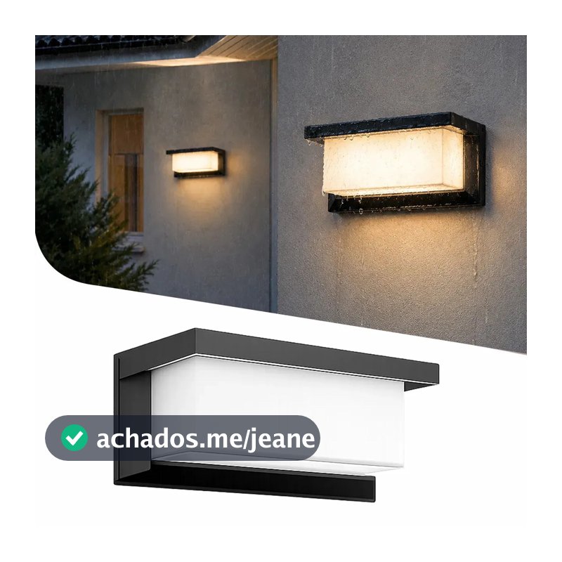 Arandela Domiar LED Retangular de 24W para Parede Externa e Interna com Luz Quente