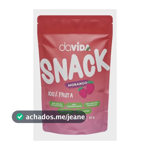 Frutas Liofilizadas Snacks Saudáveis Só Fruta Davida Morango