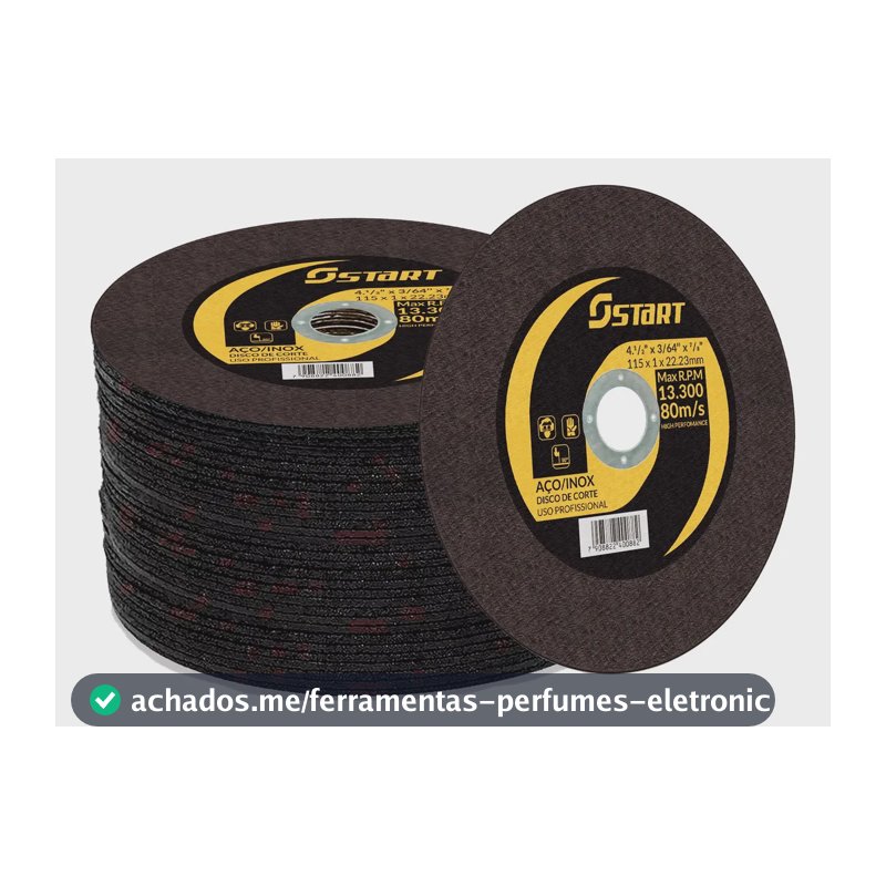 Disco De Corte Fino Inox 4.1/2 X 1,0 Esmerilhadeira 100 Pçs Amarelo