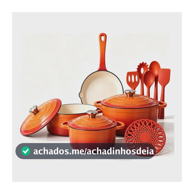 Conjunto De 13 Peças De Panelas De Ferro Fundido Esmaltado