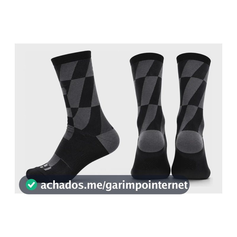 Meia Kappa Esportiva Poliamida Performance Quadri Cano Médio Preto-grafite 38-43