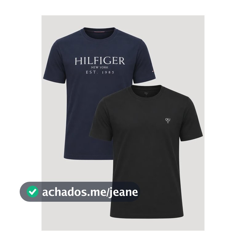 Kit Camisetas Tommy Hilfiger/calvin Klein Azul Marinho/preta Preto M/m Lisa