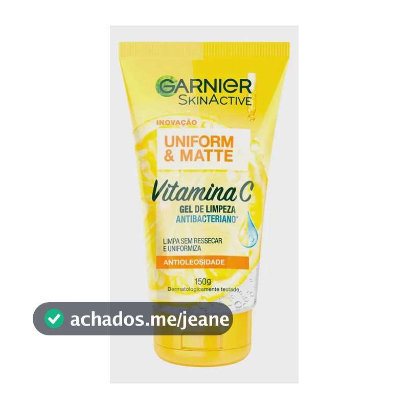 Gel de Limpeza Facial Antibacteriano Vitamina C Uniform Mat Garnier 150ml