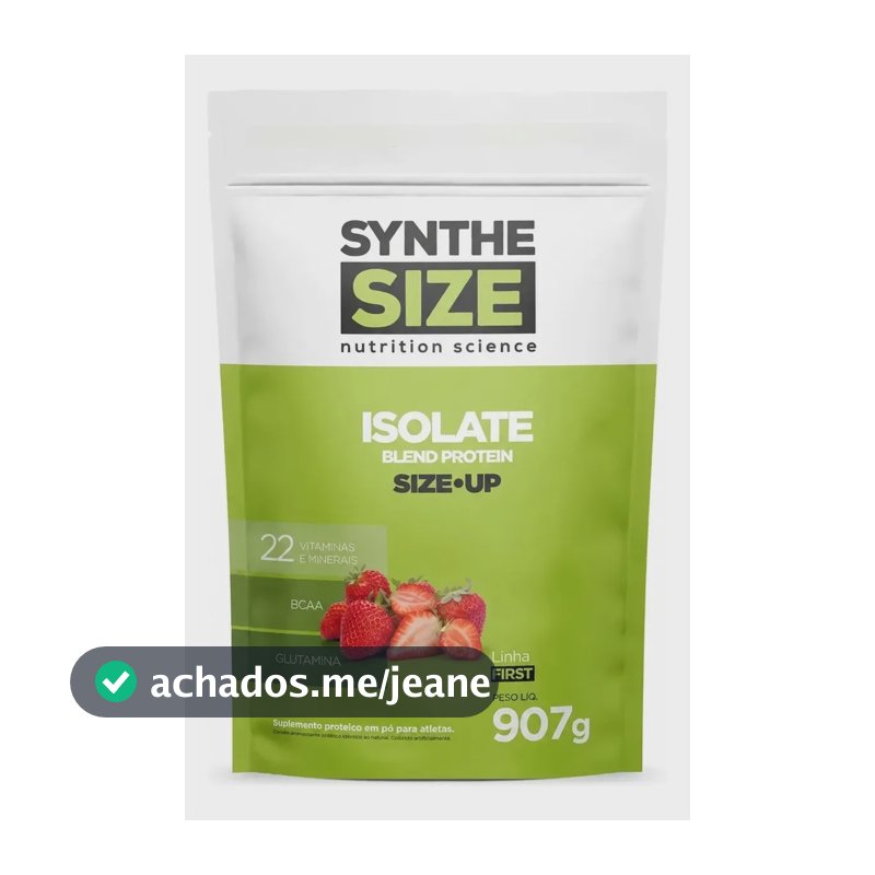 Whey Protein Isolate Blend Synthesize 907g Refil Morango