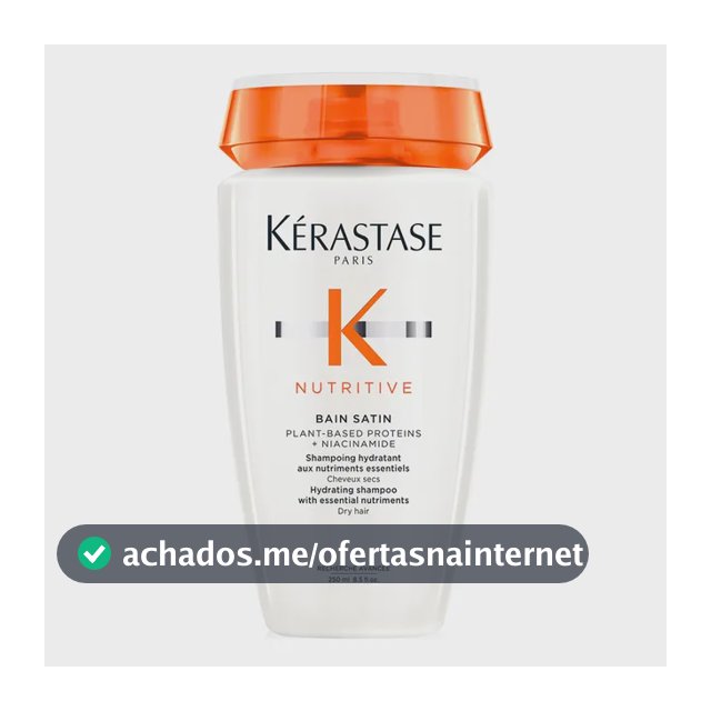 Shampoo Hidratante para Cabelos Secos, Nutrição Intensa, Brilho, Maciez, Fortalecimento e Revitalização da Fibra Capilar, Nutritive Bain Satin Kérastase, 250ml