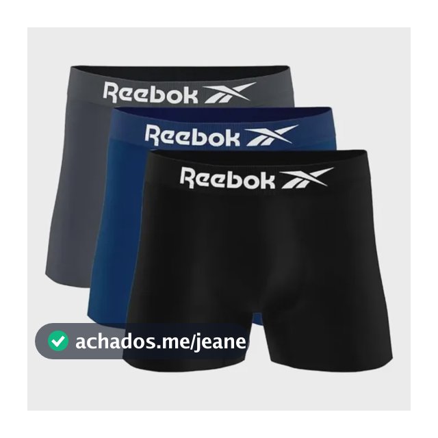 Kit 3 Cuecas Reebok Original Em Microfibra Sem Costura