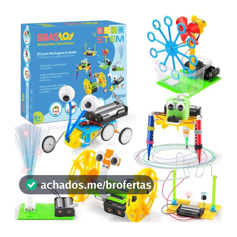 Kit De Ciência De Robótica Stem BrasToy 6 Em 1, Construir Experimentos Científicos Projetos De Engenharia