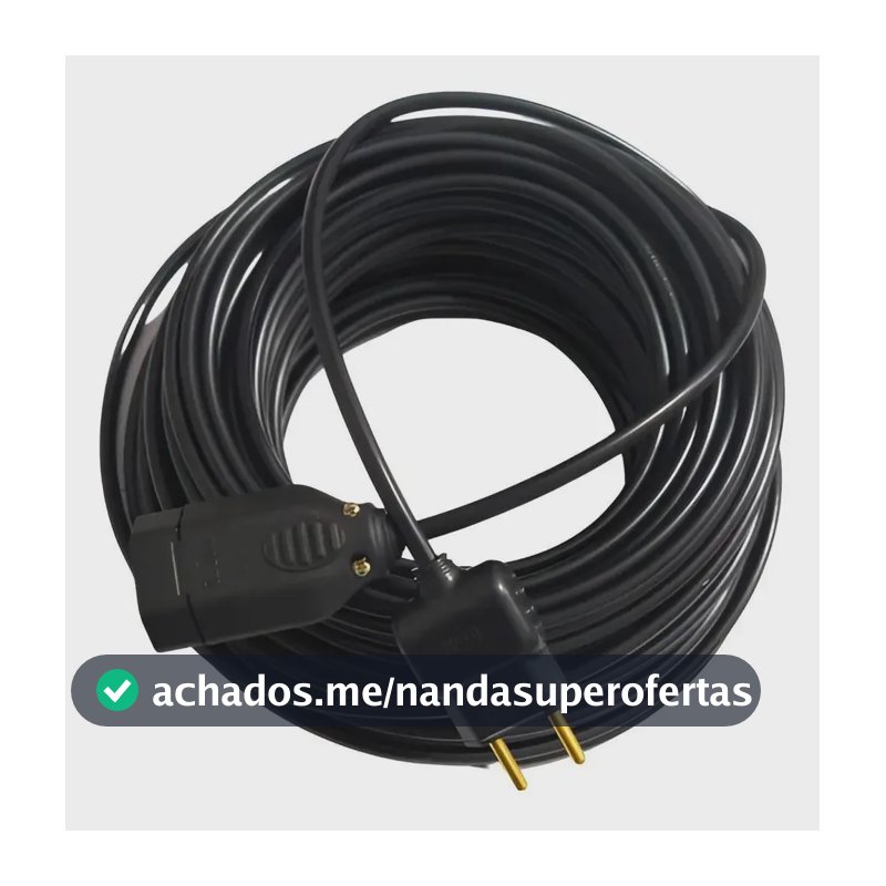 Extensão Eletrica 30 Metros Reforçada Profissional 10a Co Preto