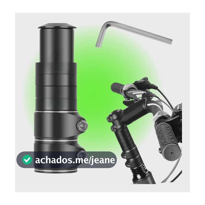 Extensor Prolongador Alongador De Guidão Resistente Aluminio Mesa Mesinha Ahead Set Bike Bicicleta Mtb Preto Sign