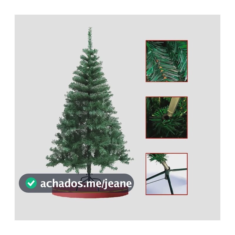 Arvore Natal Crua Verde 150cm 350 Galhos Pinheiro Classica Verde