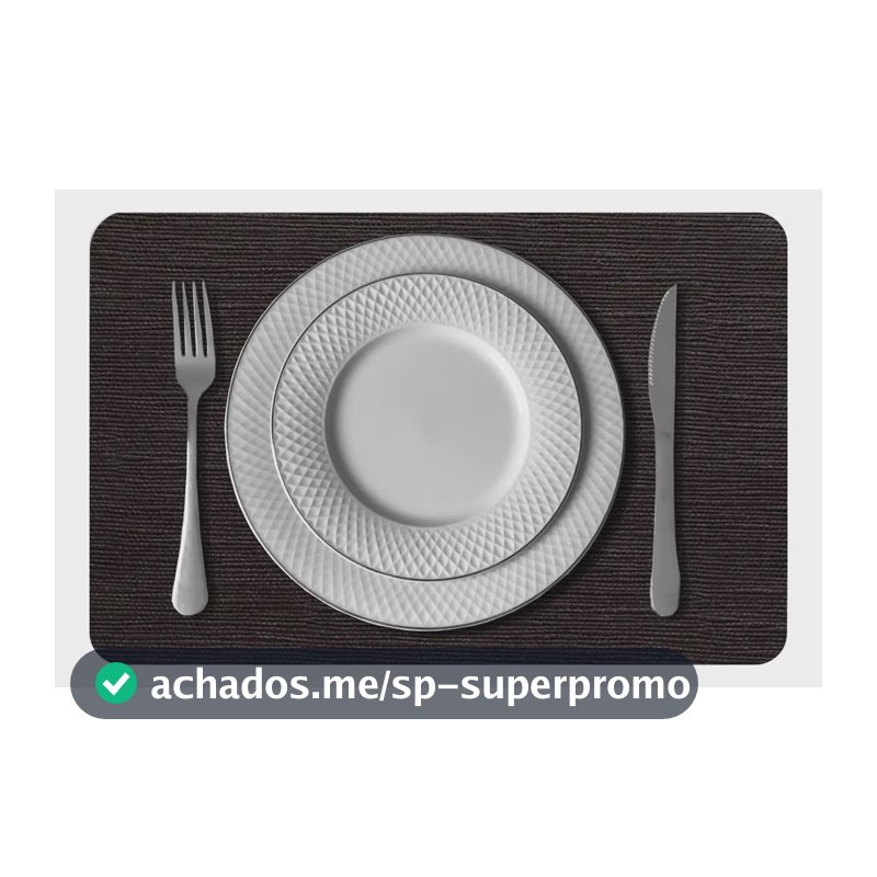 6 Jogo Americano Juta Marrom - Impermeável Limpa Facil Pvc Idealiza