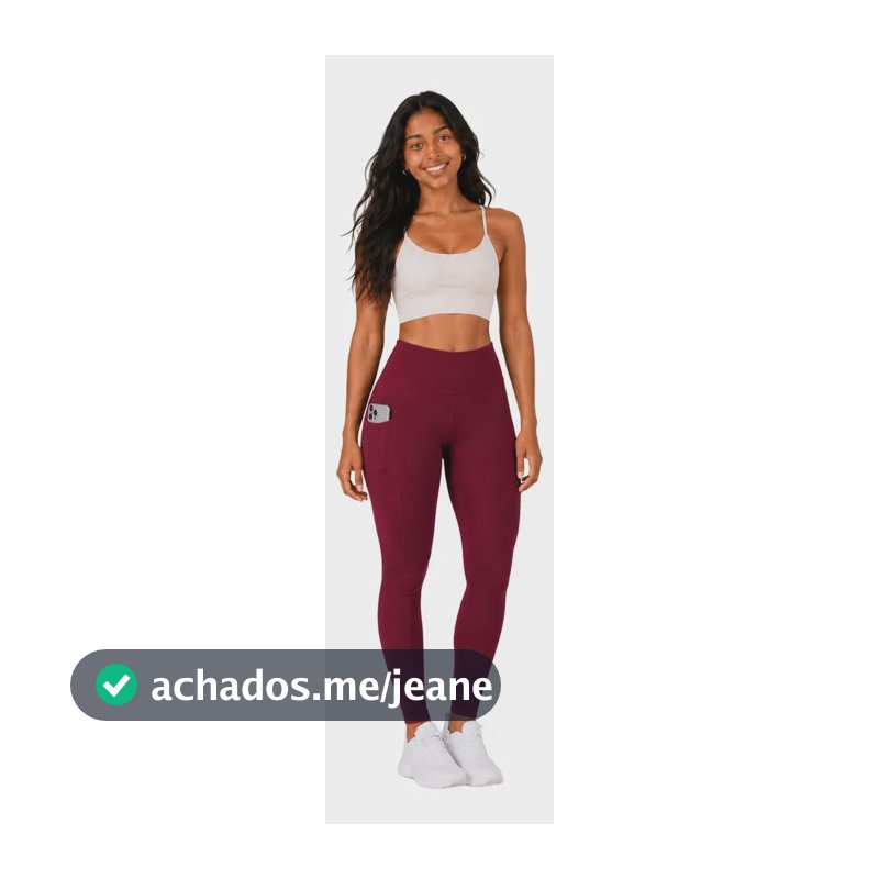 Legging Feminina Fitness Cintura Alta C/ Bolso Lateral 3096a Vinho Liso Gg/42
