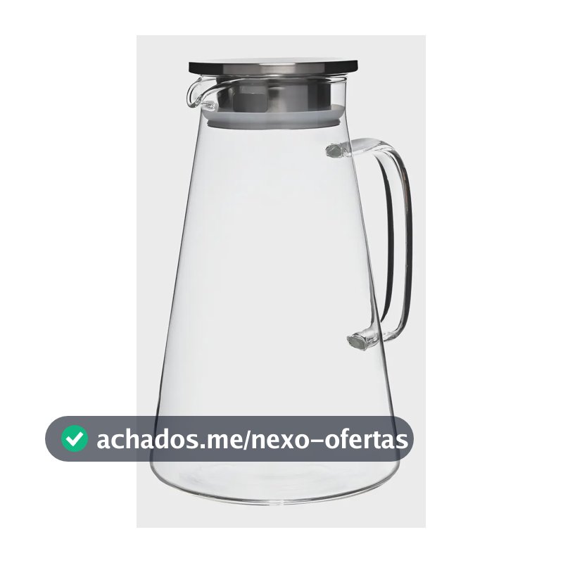 Jarra de Vidro Borossilicato 1.8L com Tampa de Inox Para Água e Sucos