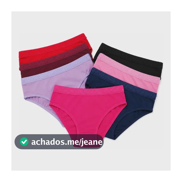 Kit 10 Calcinhas Juvenil Microfibra Conforto Forro Algodão
