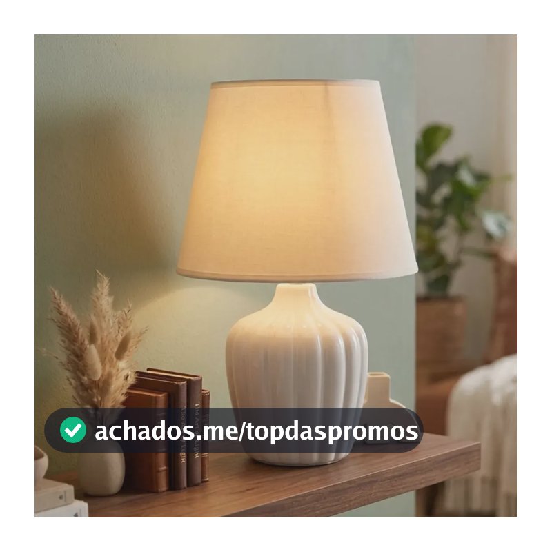 Abajur De Quarto Branco Com Cúpula - Luminária De Mesa