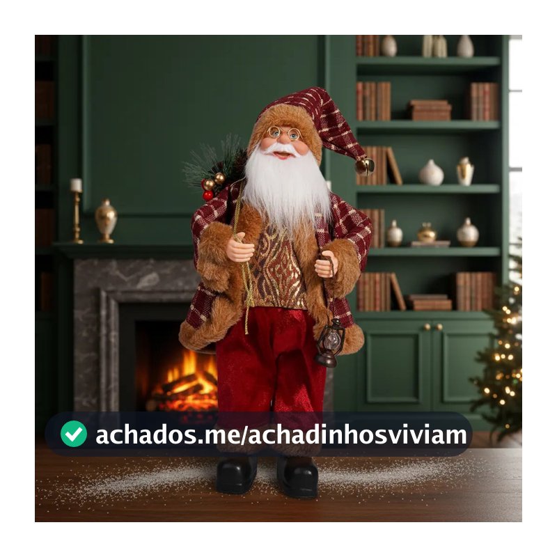 . W // Uy Muñeco Navideño Papá Noel, Figura Rojo Y Dorado .
