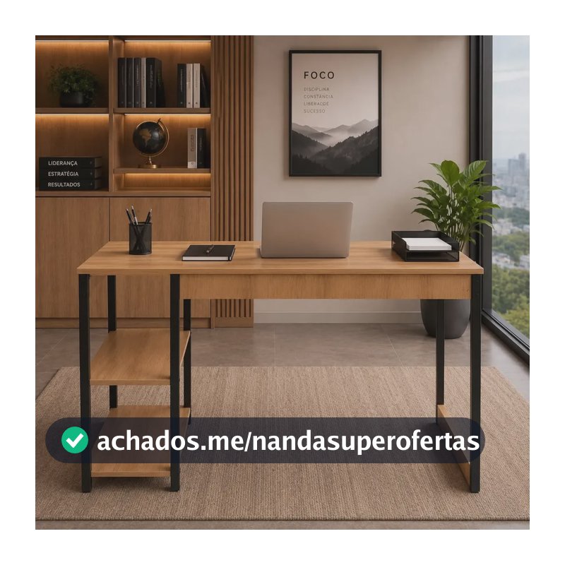 Escrivaninha Mesa Office Estudo Estilo Industrial 1,10m Ajl Lamina Mel