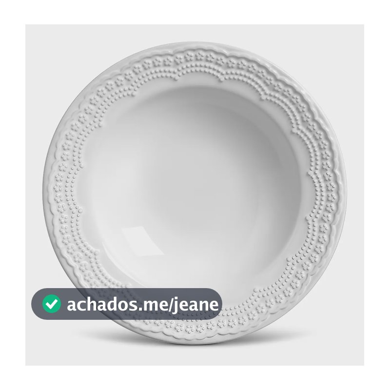 Conjunto Com 6 Pratos Fundo Madeleine Branco Porto Brasil