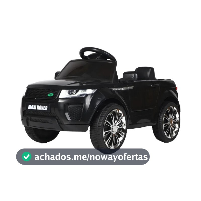 Mini Carro Elétrico Infantil Marcha Frente/Ré 6V Controle Remoto Bluetooth Maxi Rover Maxi Toys - PRETO