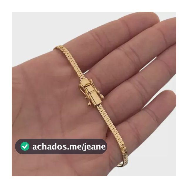 Pulseira Grumet Flat 4mm Banhada A Ouro 18k 750 Masculina
